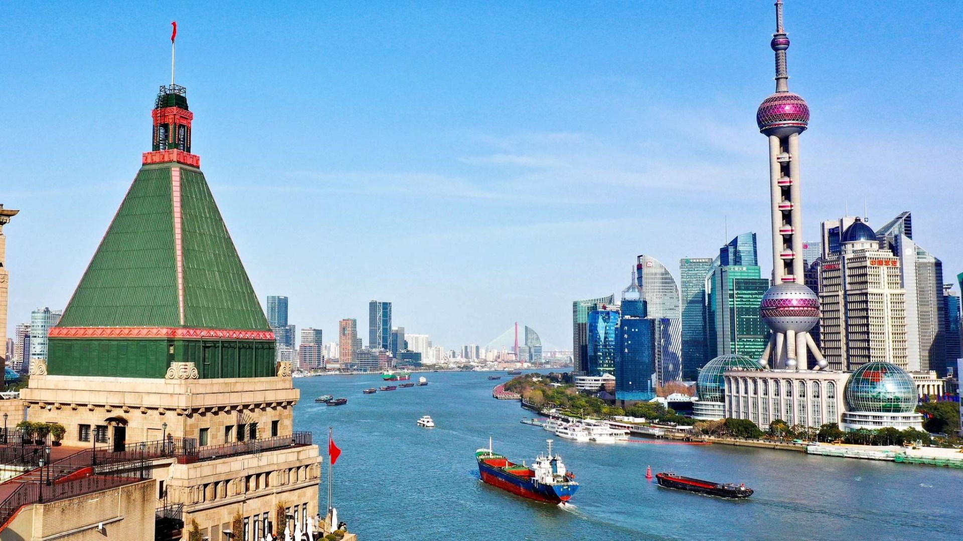 Front-row View of Futuristic Skyline